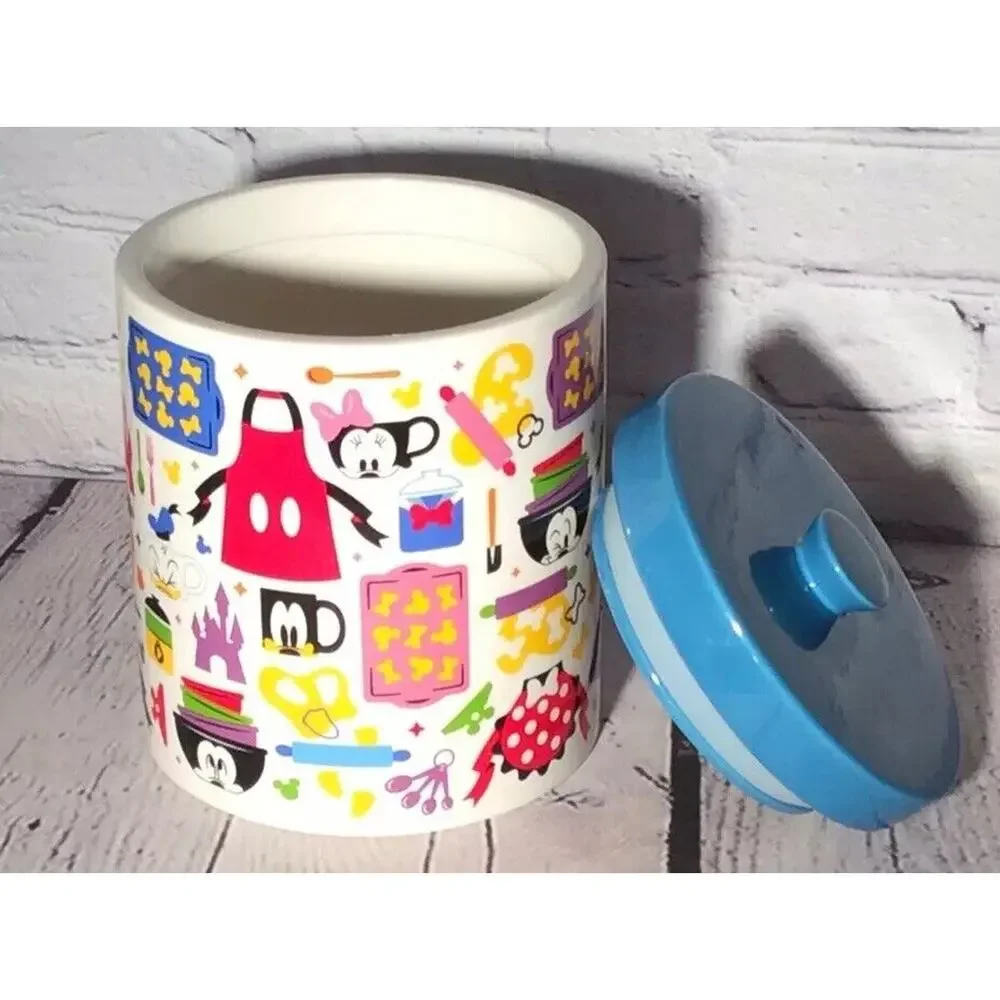 Disney Parks Cookie Jar/Canister Mickey And Friends Kitchen Collection Rare Blue